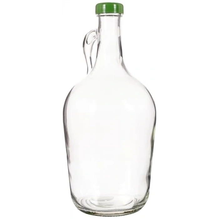 1.5 Litre Kapasiteli Şişe, Sarı Plastik Kapaklı, Şeffaf Yeşil Renk