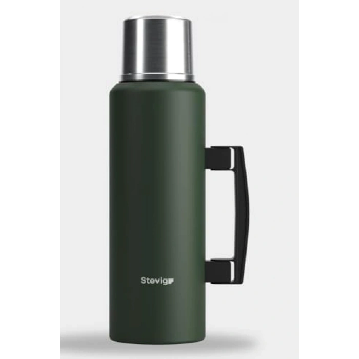 1.5 LT Kapasiteli Çelik Termos, Vakumlu Kulplu Tasarım