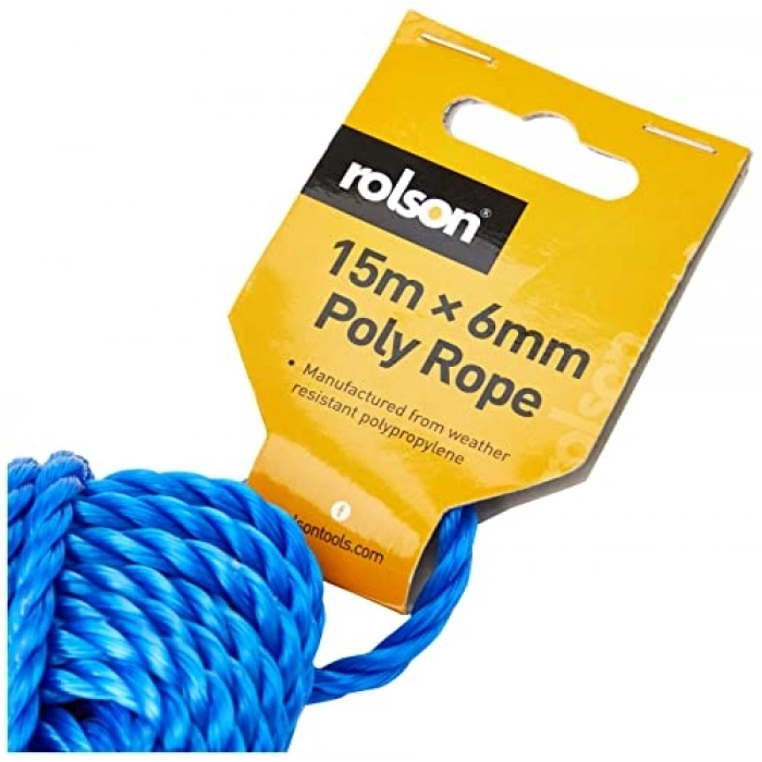 15 m x 6 mm Poly Rope, Çok Amaçlı Kullanım