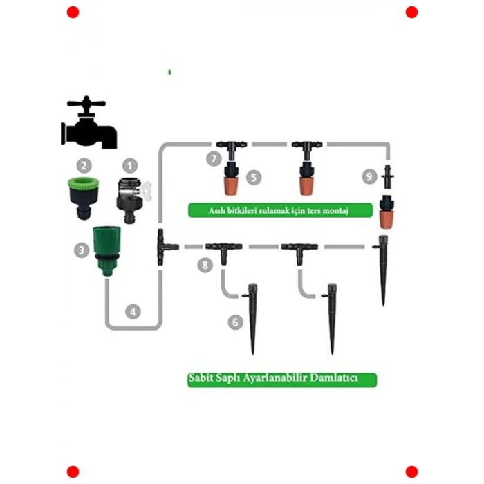 15 Metre Damla Sulama Sistemi Seti