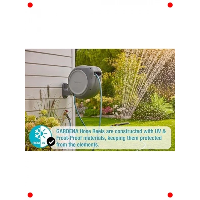 15 Metre Geri Çekilebilir Duvara Monte Hortum Makarası