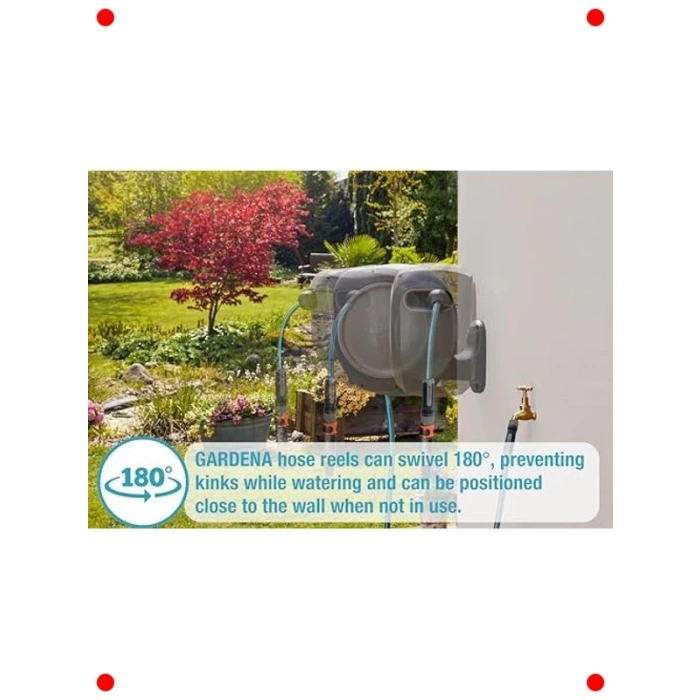 15 Metre Geri Çekilebilir Duvara Monte Hortum Makarası