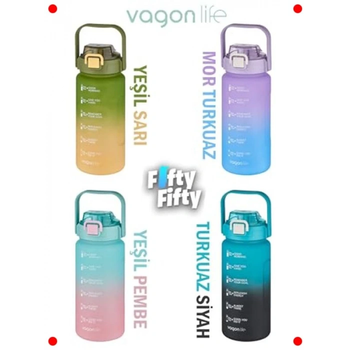 1500ml Motivasyon Matarası - Pipetli/Pipetsiz Kullanım