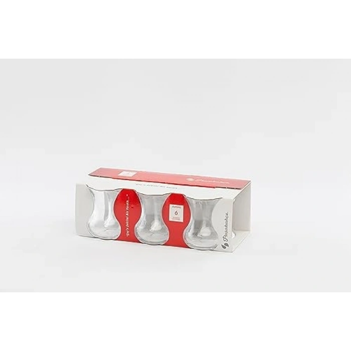 155 cc 6lı Pencereli Kutu ile Çay Bardağı Seti