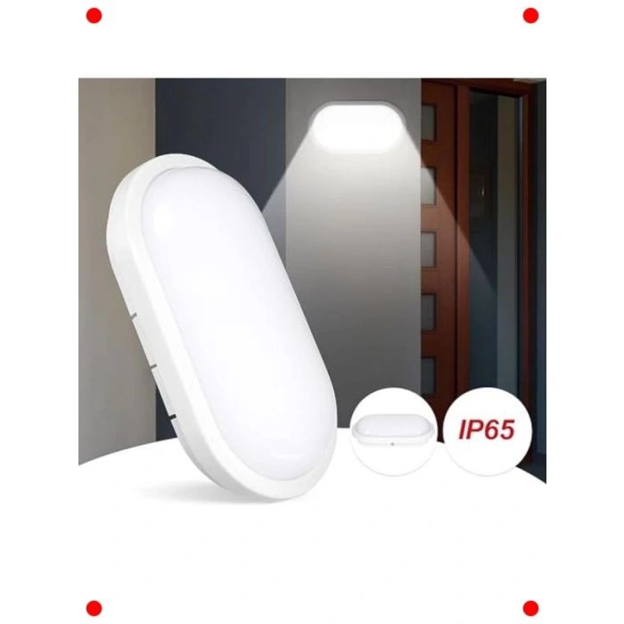 15W Oval LED Tavan/Duvar Lambası (IP65, 6500K)