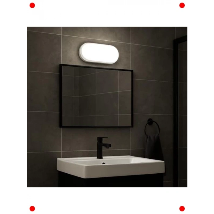 15W Oval LED Tavan/Duvar Lambası (IP65, 6500K)