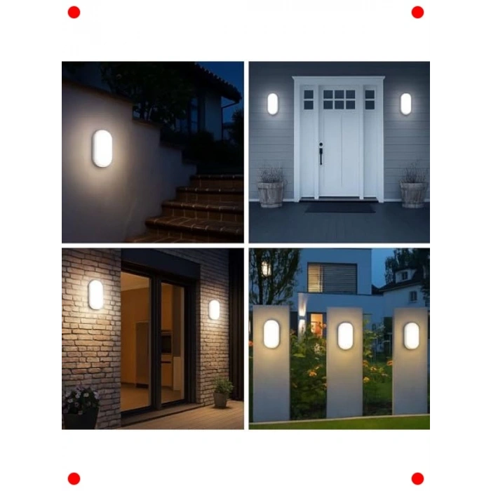 15W Oval LED Tavan/Duvar Lambası (IP65, 6500K)