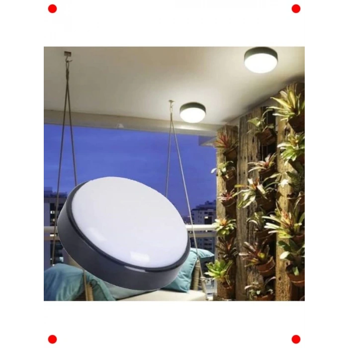 15W Siyah Modern LED Tavan Duvar Lambası IP65 Beyaz Işık