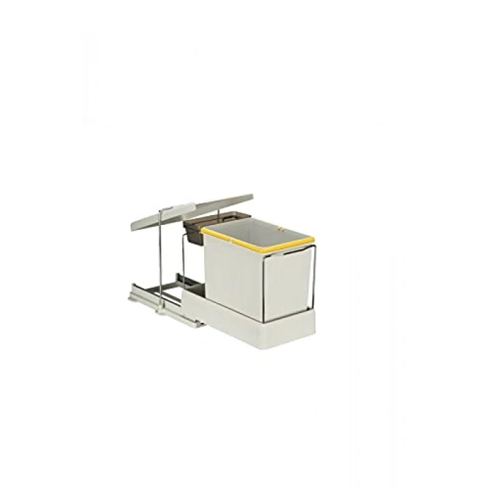 16+1 Lt Kapasiteli Raylı Çöp Kovası, Paslanmaz Krom Malzeme