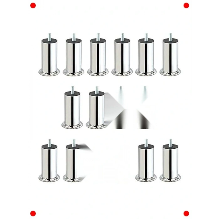 16 Adet  Destek Ayağı - 15 cm Krom