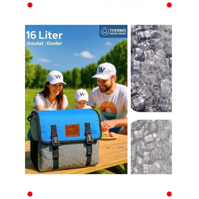 16 Litre Premium Yalıtımlı Termos Çanta Gri