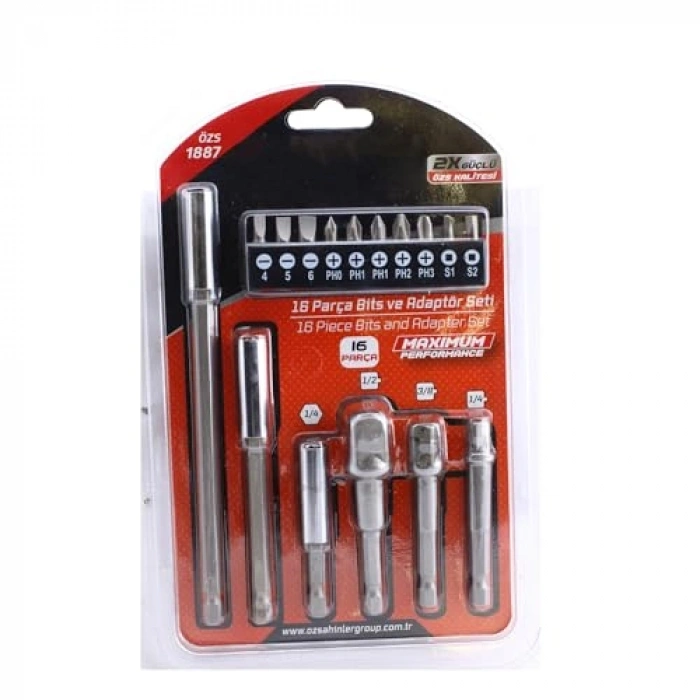 16 Parça Mıknatıslı Bits Uç Seti, Çeşitli Uçlar