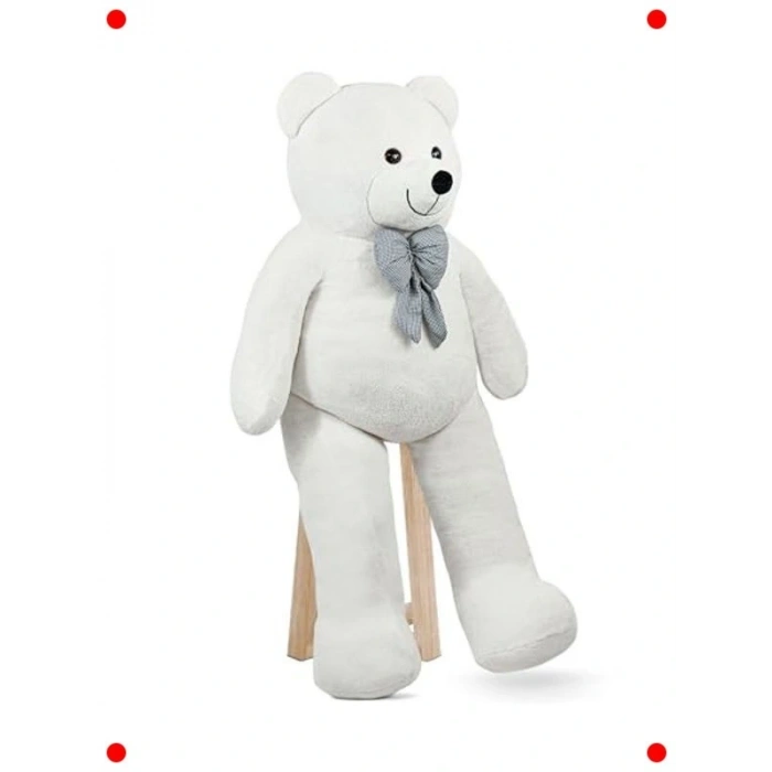 160 cm Dev Pelüş ı - Papyonlu, Yumuşacık Sarılmalık (Beyaz)