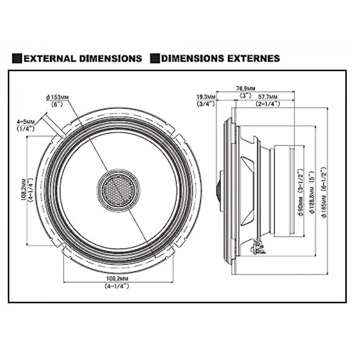 16,5 cm Koaksiyel 2 Yönlü Hoparlörler, S2-S65 Modeli