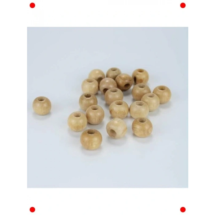 17mm Delikli Ahşap Boncuk Seti (10 Adet)