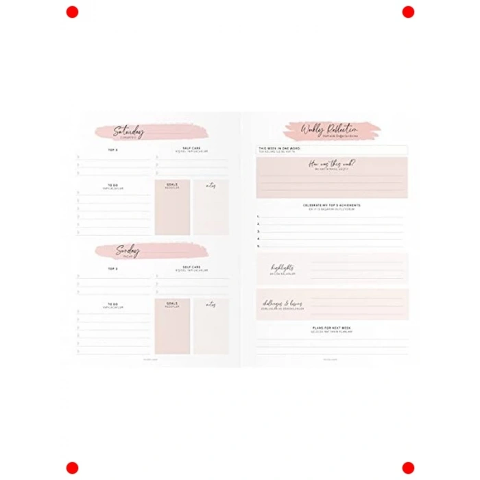 17x24 Metalik Süresiz Ajanda Planlayıcı Defter Mavi