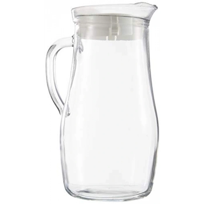 1.8 L Cam Sürahi, Tekli, Beyaz Renk