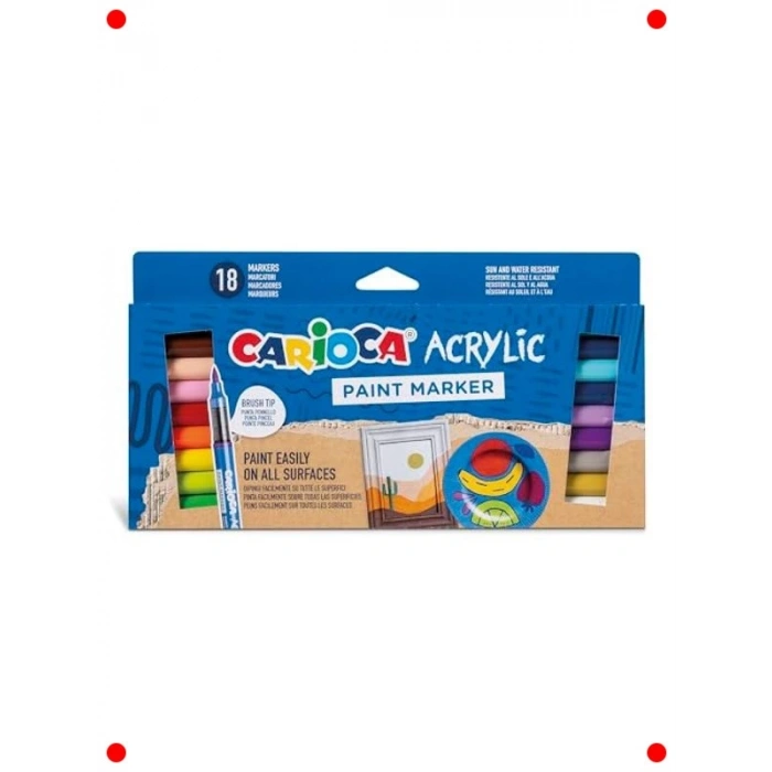 18li Akrilik Fırça Uçlu Su Bazlı Boya Kalemi Seti