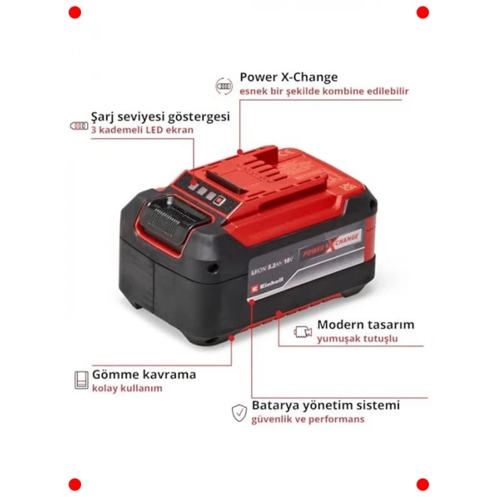 18V 5.2 Ah Yüksek Performanslı Yedek Akü