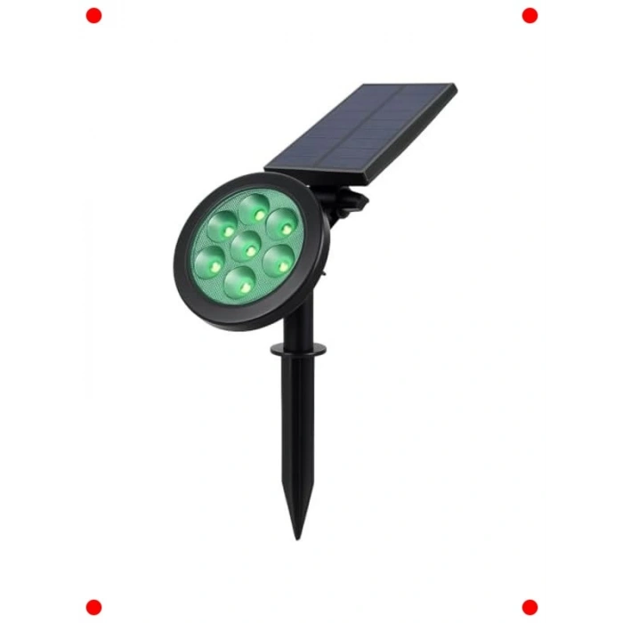 18W Solar Bahçe Lambası - 9 LED Yeşil, IP65