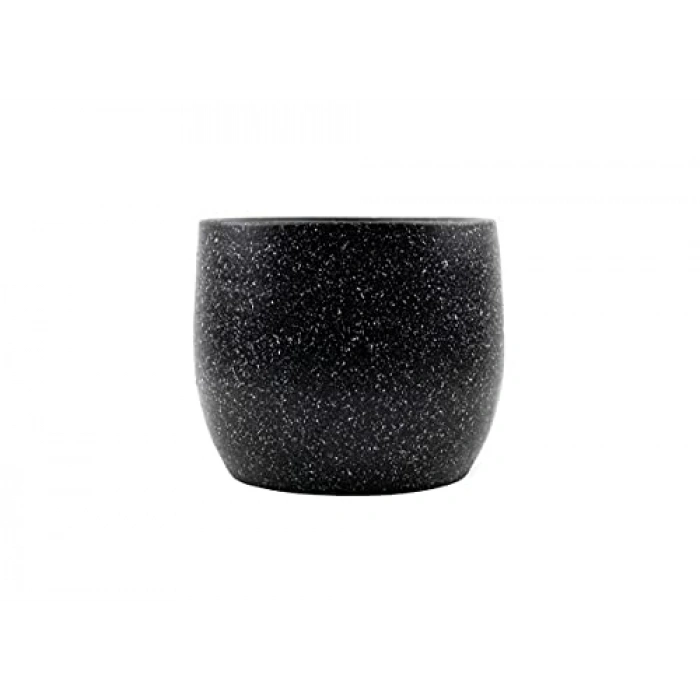 19 CM Siyah Granit Toprak Saksı, Şık Salon Aksesuarı