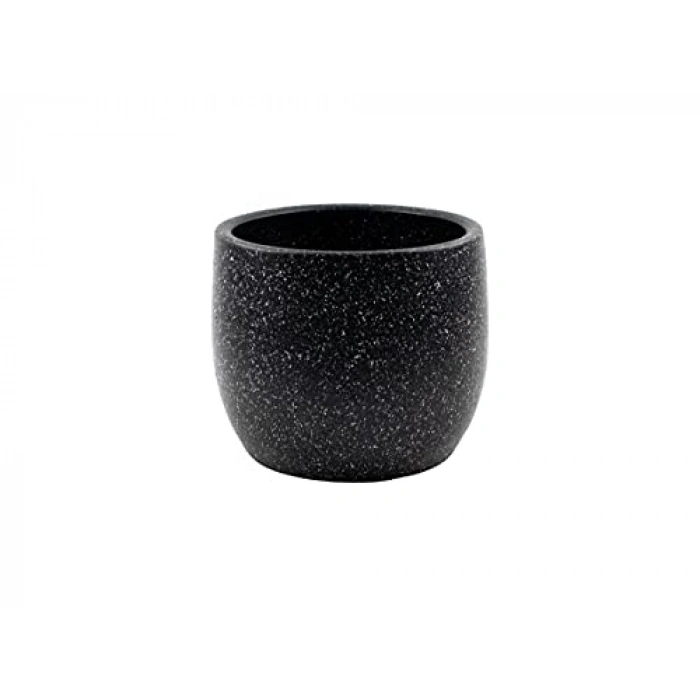 19 CM Siyah Granit Toprak Saksı, Şık Salon Aksesuarı