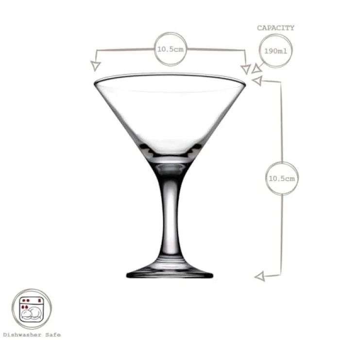 190 cc Kapasiteli Kokteyl Kadehi, 6lı Hediyelik Kutu