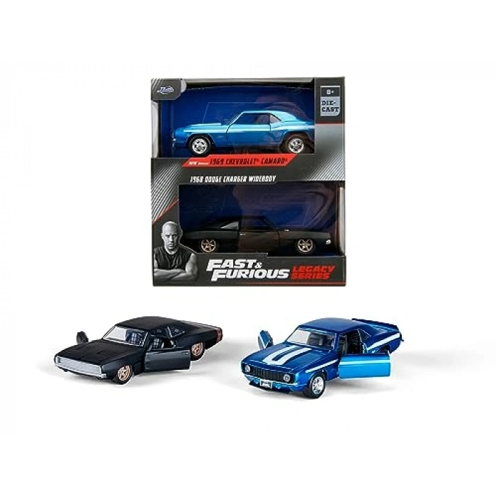 1969 Chevrolet Camaro ve 1968 Dodge Charger Model Araba Seti
