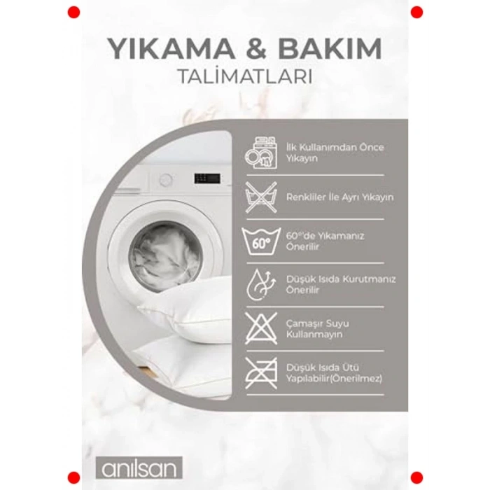 2 Adet Bambu Elyaf Dolgulu Yastık, 900 gr