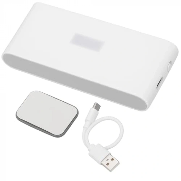 2 Adet Beril İki Yönlü Sensörlü Şarjlı LED Aplik, 5W 2700K Sıcak Işık, DC 5V, 110° Hareket Algılama, 3-5m Sensör Mesafesi, 20 Saat Sabit Işık Süresi, Otomatik/Manuel Modlu – ABS Gövde