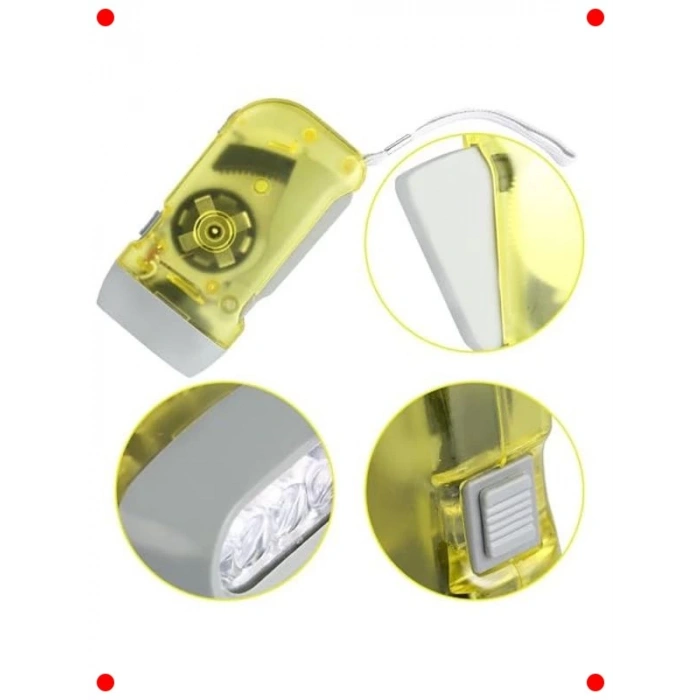 2 Adet Dinamolu Krank Acil Durum El Feneri - Pilsiz