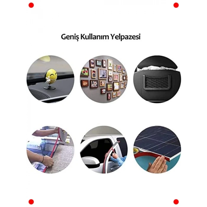 2 Adet Güçlü Çift Taraflı Şeffaf Montaj Bandı