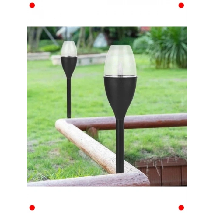 2 Adet Güneş Enerjili Titreyen Mum Efektli Bahçe Işığı