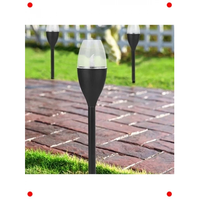 2 Adet Güneş Enerjili Titreyen Mum Efektli Bahçe Işığı