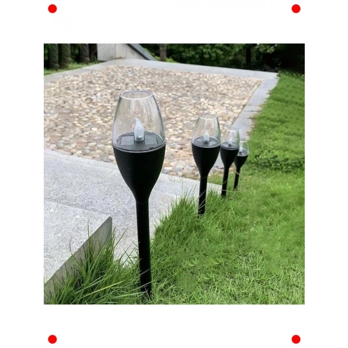 2 Adet Güneş Enerjili Titreyen Mum Efektli Bahçe Işığı