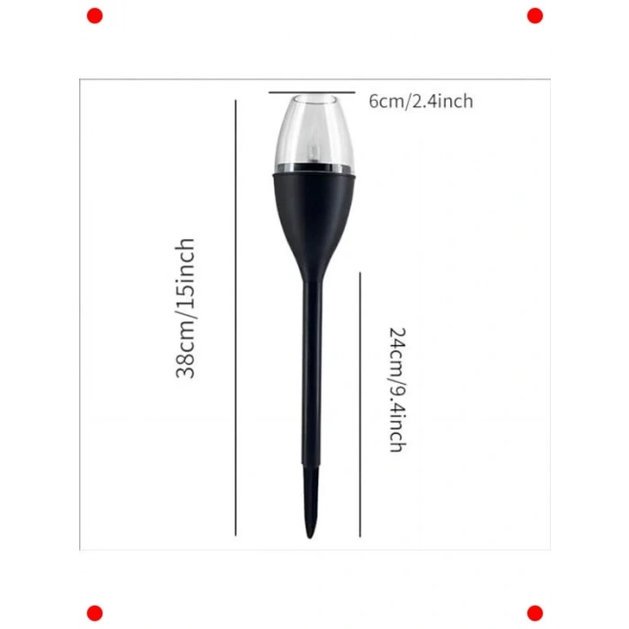 2 Adet Güneş Enerjili Titreyen Mum Efektli Bahçe Işığı