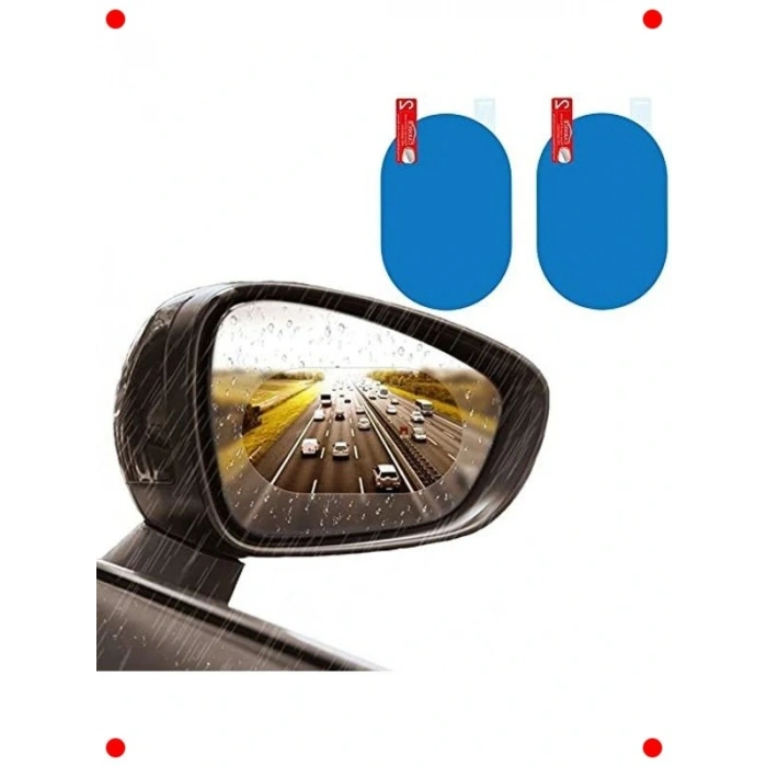 2 Adet Oto Ayna Filmi - Yağmur, Buğu, Toz Önleyici 10x15cm