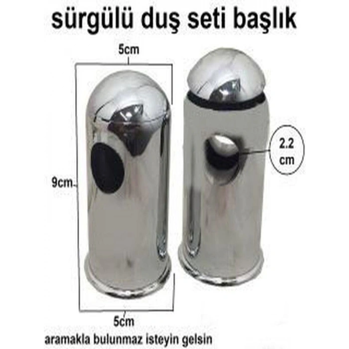 2 Adet Plastik Sürgülü Duş Başlığı Montaj Aparatı, Krom Kaplama