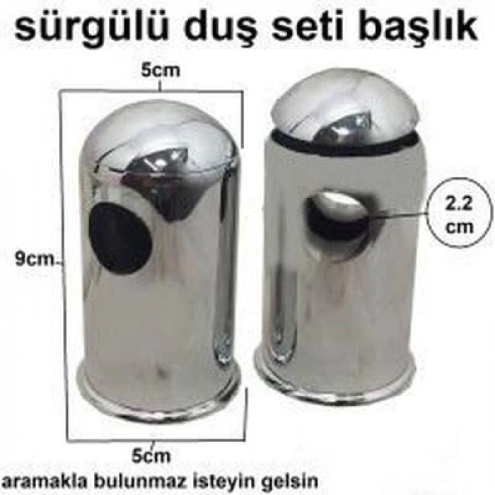 2 Adet Plastik Sürgülü Duş Başlığı Montaj Aparatı, Krom Kaplama