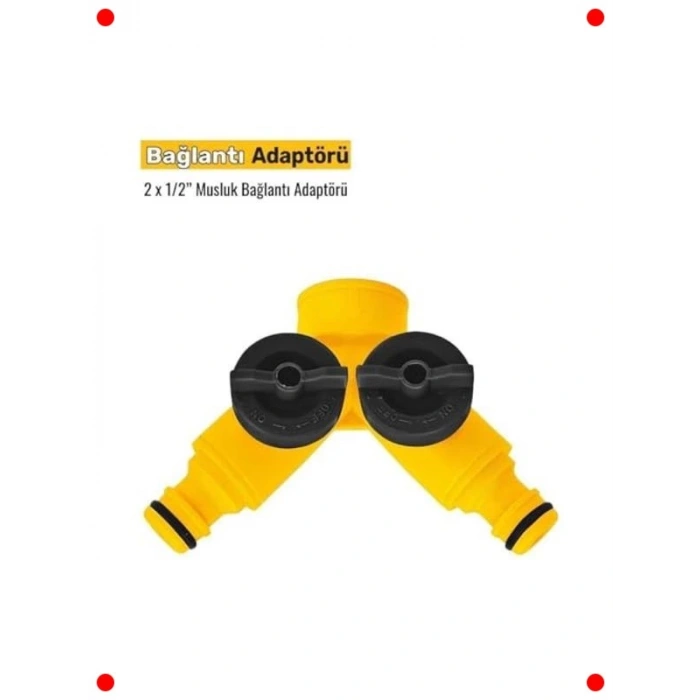 2 Çıkışlı Dış Mekan Musluk Hortum Bağlantısı