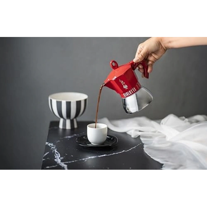 2 cups ocak üstü espresso pişirici, 100 ml kapasiteli, alüminyum gövde