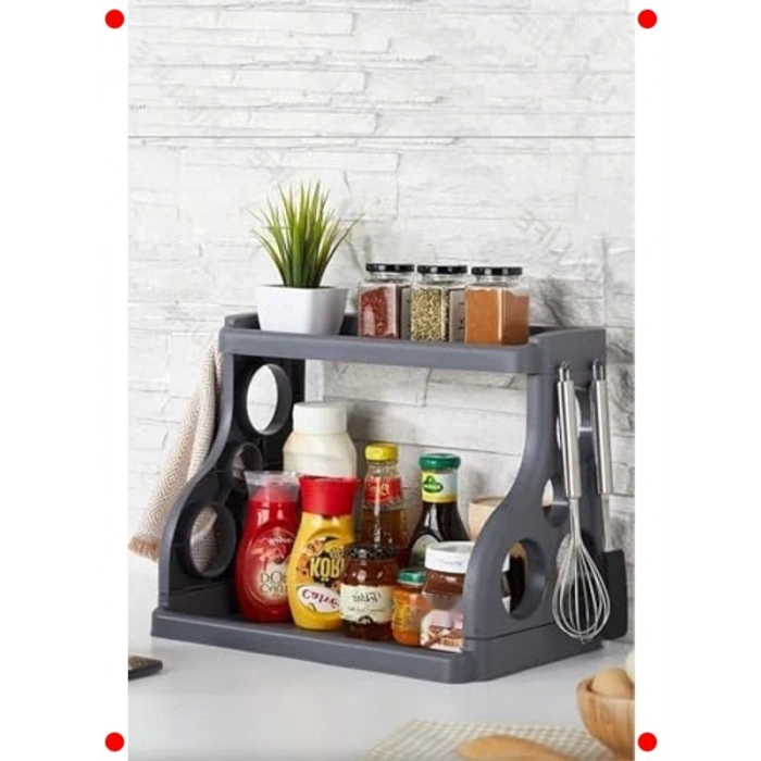 2 Katlı Çok Amaçlı Tezgah Üstü Düzenleyici Raf