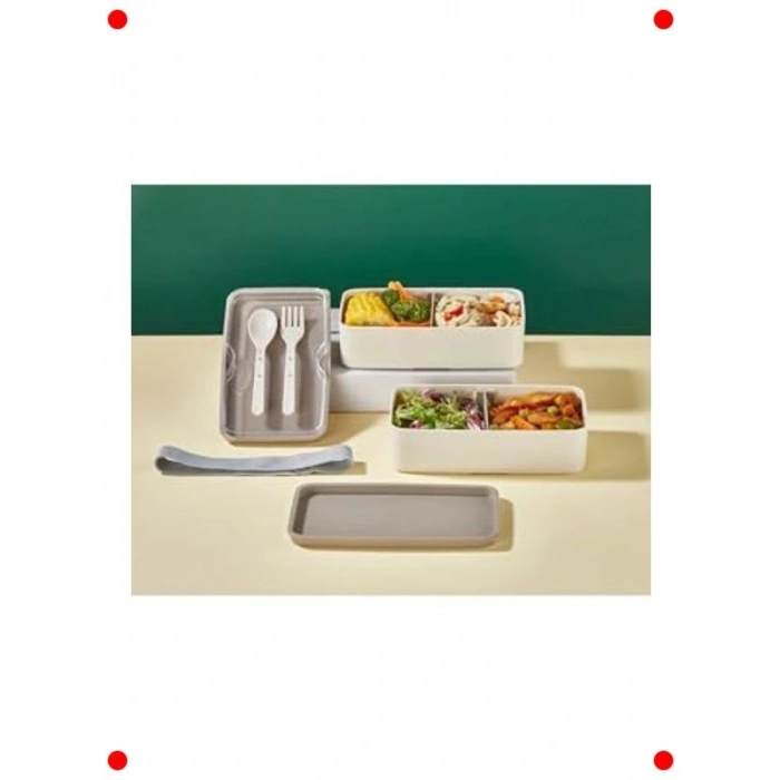 2 Katlı krodalga Uyum Beslenme Kutusu Bej