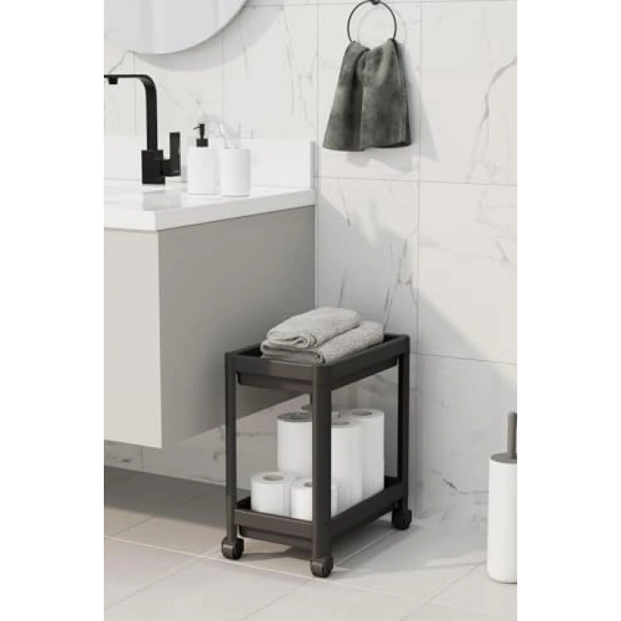 2 Katlı Tekerlekli Düzenleyici Raf, Mutfak ve Deterjanlık