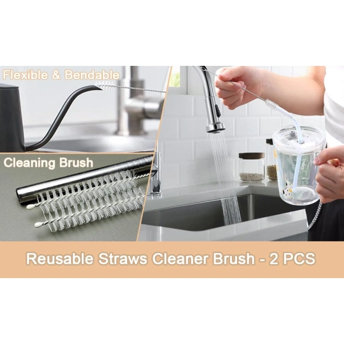 2li Paslanmaz Çelik Pipet ve Boru Tezleme Fırçası Seti