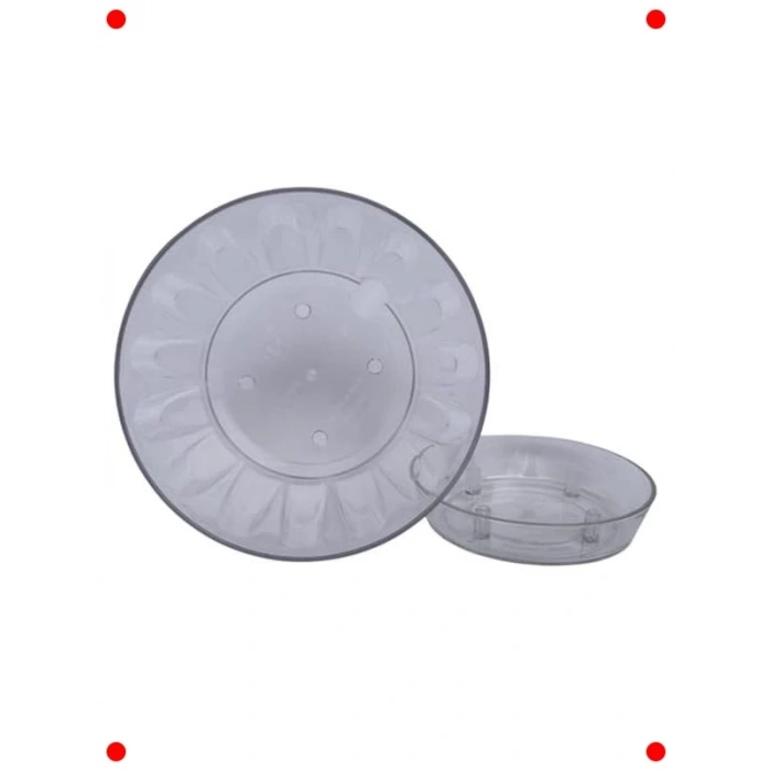 2li Şeffaf Orkide Saksı Seti, 1.5 Lt, Gizli Tabaklı