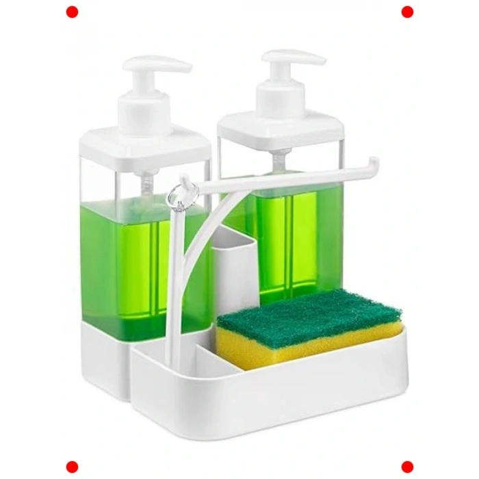 2li Sıvı Sabunk Seti - Sünger ve Bez Askılı