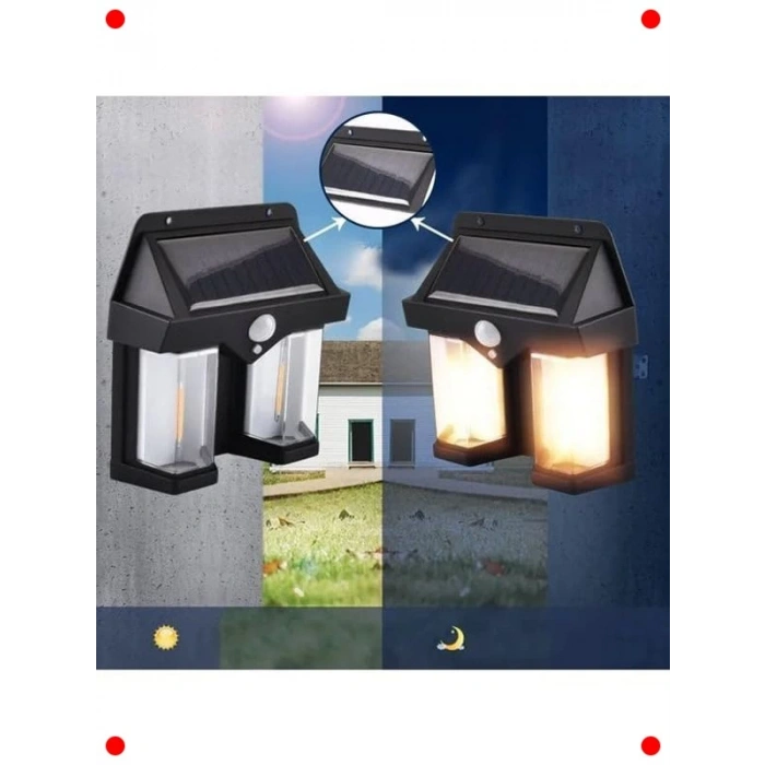2li Solar Hareket Sensörlü LED Duvar Lambası