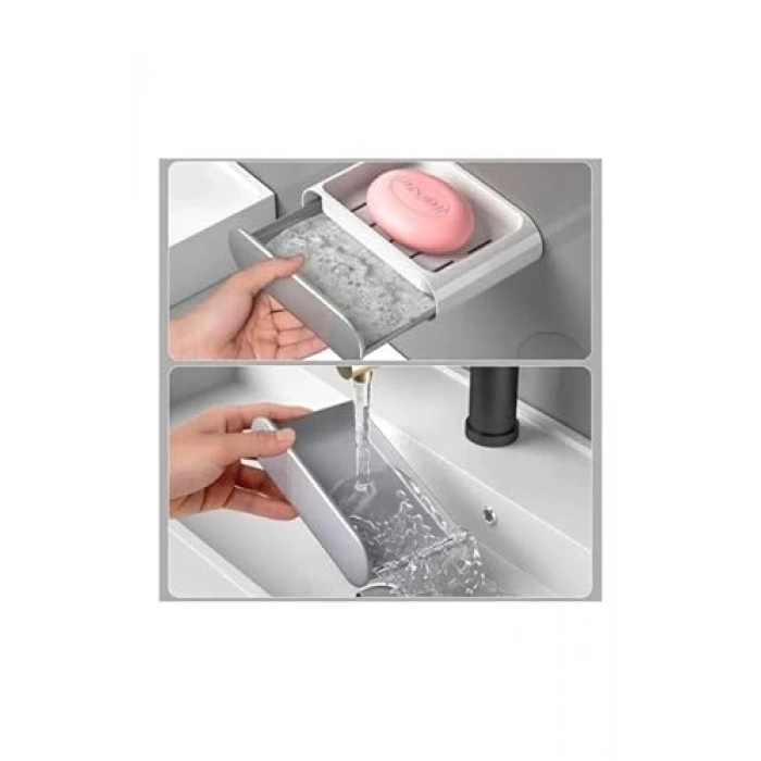 2li Yapışkanlı Sabunluk Seti, Duvara Monte, Beyaz