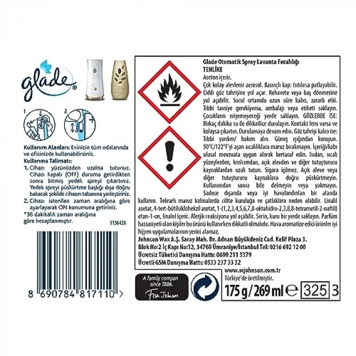 2li Yedek Otomatik Sprey Seti, 269 mL Kapasite